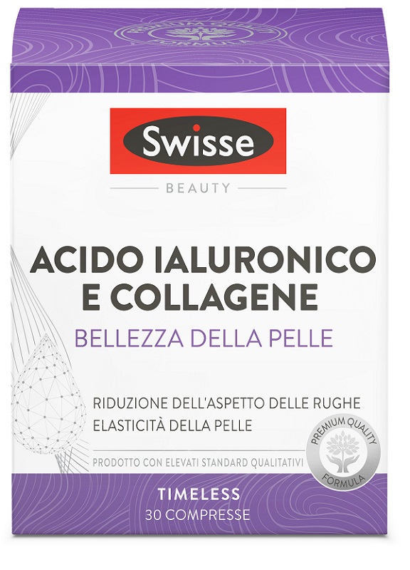 SWISSE ACIDO IALURONICO COLLAGENE BELLEZZA DELLA PELLE 30 COMPRESSE - pharmaluna