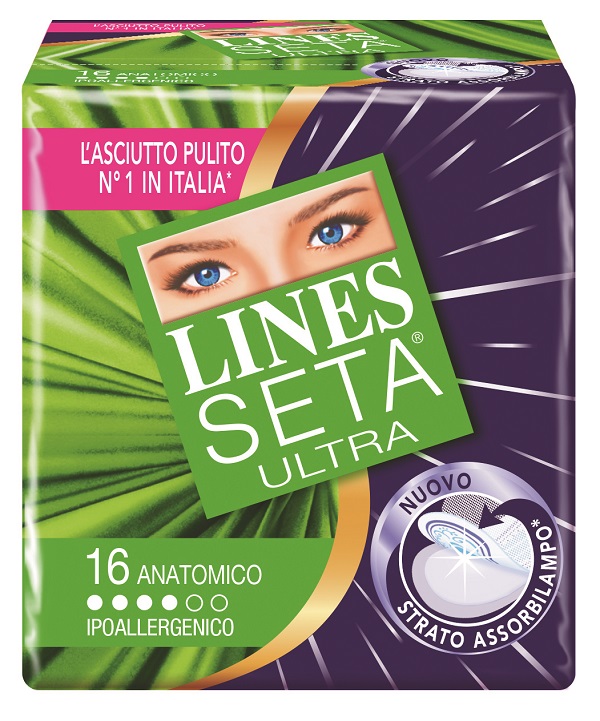 ASSORBENTE LINES SETA ULTRA ANATOMICO 16 PEZZI - pharmaluna