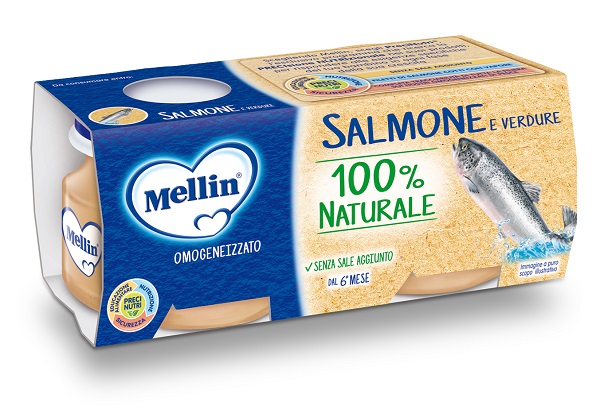 MELLIN OMOGENEIZZATO DI SALMONE E VERDURE 4 X 80 G - pharmaluna