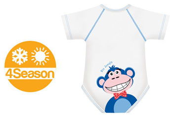 BODY 0/36M BIO COTTON 4SEASON SCIMMIA - pharmaluna