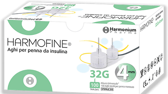 AGO HARMOFINE PENNA DA INSULINA GAUGE 32 4MM 100 PEZZI - pharmaluna