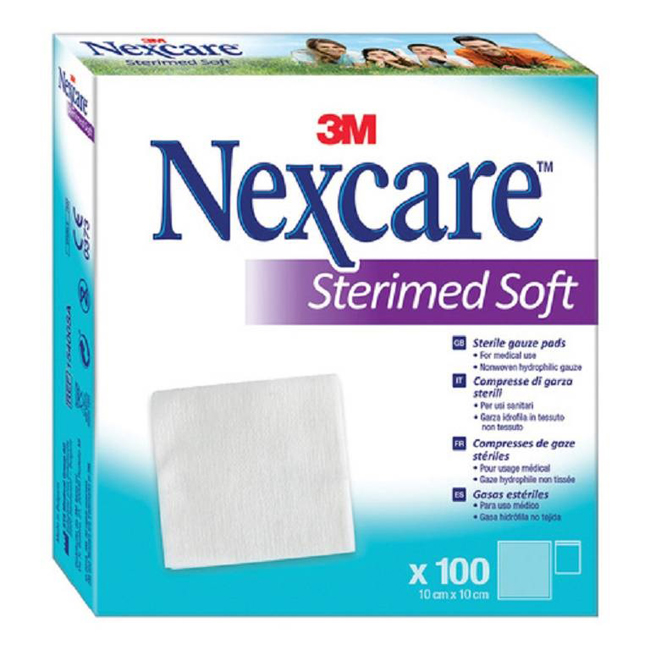 GARZA COMPRESSA STERIMED SOFT IN TESSUTO NON TESSUTO STERILE 10X10CM 100 PEZZI MULTILINGUAL - pharmaluna