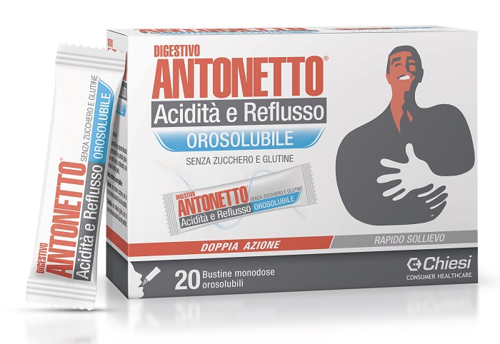 DIGESTIVO ANTONETTO ACIDITA' E REFLUSSO OROSOLUBILE 20 BUSTINE - pharmaluna