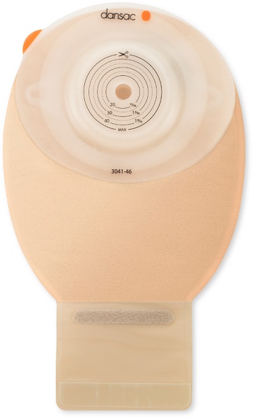 DANSAC NOVALIFE TRE 1 SACCA APERTA OPACA CONVEX MIDI PER ILEOSTOMIA CON FINESTRA RITAGLIABILE 15-46 MM 350 ML 10 PEZZI - pharmaluna