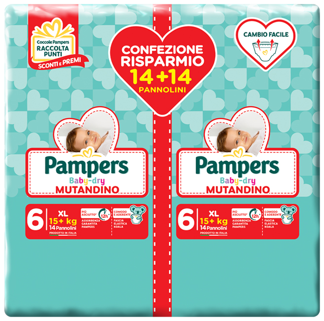 PAMPERS BABY DRY PANNOLINO A MUTANDINA DUO DWCT XL 28 PEZZI - pharmaluna