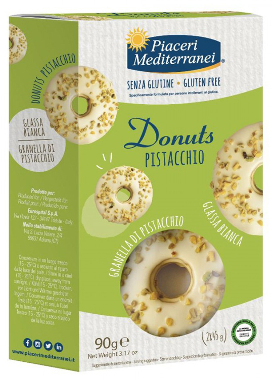 PIACERI MEDITERRANEI DONUTS PISTACCHIO 90 G - pharmaluna