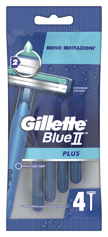 GILLETTE BLUE II USA&GETTA PLUS 4 PEZZI - pharmaluna