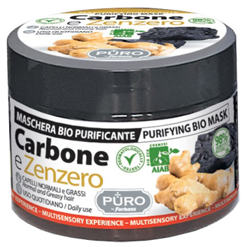 PURO BIO MASCHERA CARBONE E ZENZERO 250 ML - pharmaluna