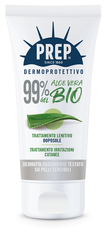 PREP DERMOPROTETTIVO 99% GEL ALOE VERA BIO TRATTAMENTO LENITIVO DOPOSOLE IRRITAZIONI CUTANEE 150 ML - pharmaluna