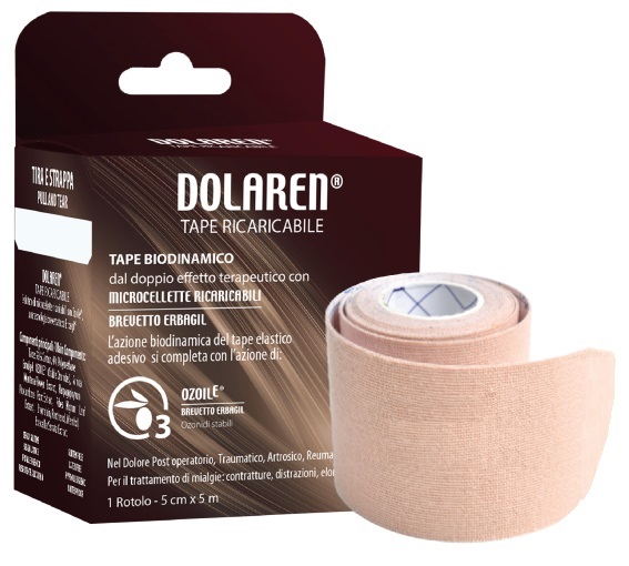 DOLAREN TAPE RICARICABILE CEROTTO TERAPEUTICO BEIGE CM 5X5 M IN ROTOLO - pharmaluna