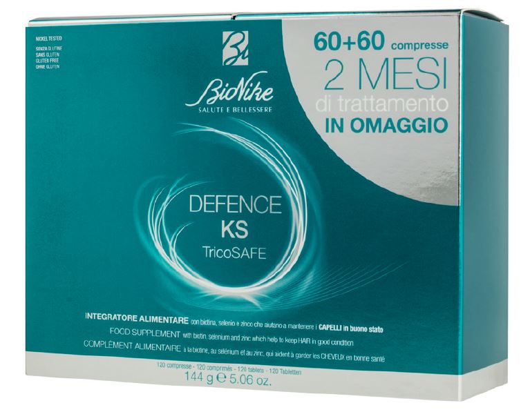 DEFENCE KS TRICOSAFE BIPACK 60 COMPRESSE + 60 COMPRESSE - pharmaluna