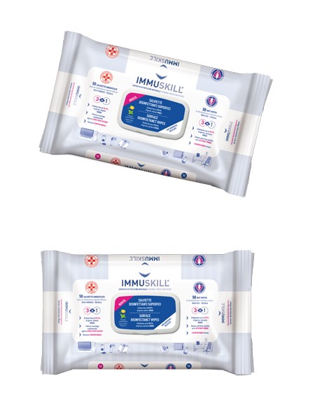IMMUSKILL SALVIETTE DISINFETTANTI SUPERFICI 50 PEZZI - pharmaluna