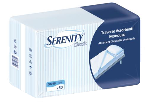 TRAVERSA SALVAMATERASSO PER INCONTINENZA SERENITY RELAX 60X90 CM 30 PEZZI - pharmaluna