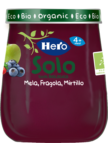 HERO BABY SOLO OMOGENEIZZATO MELA FRAGOLA MIRTILLO 120 G - pharmaluna