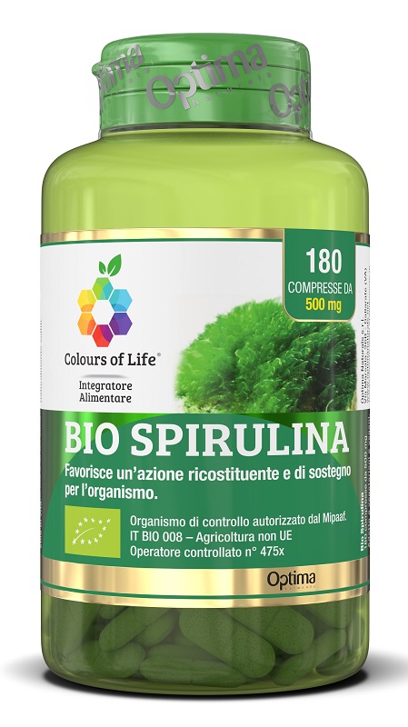 COLOURS OF LIFE BIO SPIRULINA 180 COMPRESSE - pharmaluna
