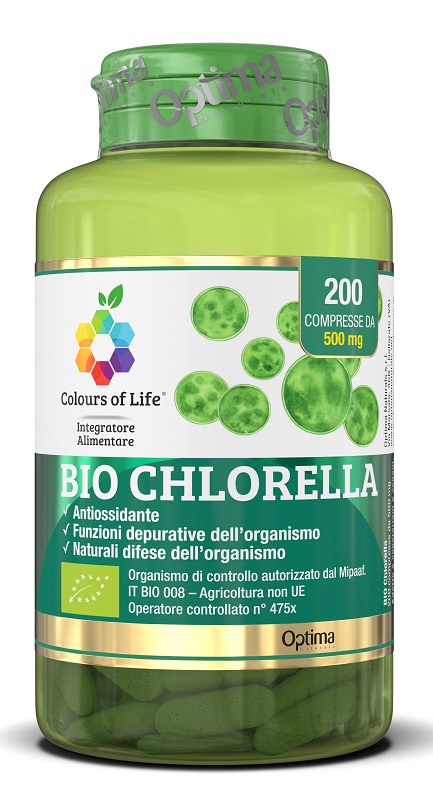 BIO CHLORELLA 200 COMPRESSE COLOURS OF LIFE - pharmaluna