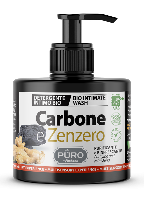 FORHANS PURO DETERGENTE INTIMO CARBONE & ZENZERO 250 ML - pharmaluna