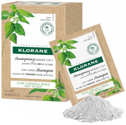 KLORANE SHAMPOO MASCHERA LAVANTE POLVERE ORTICA 8 BUSTINE 3 G - pharmaluna