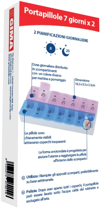 PORTAPILLOLE SETTIMANALE 7 GIORNI X 2 - pharmaluna