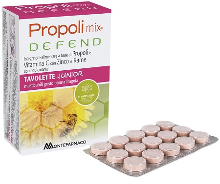 PROPOLI MIX DEFEND JUNIOR 48 TAVOLETTE MASTICABILI - pharmaluna