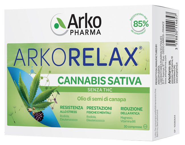 ARKORELAX CANNABIS SATIVA 30 COMPRESSE - pharmaluna