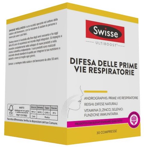SWISSE DIFESA DELLE PRIME VIE RESPIRATORIE 30 COMPRESSE - pharmaluna
