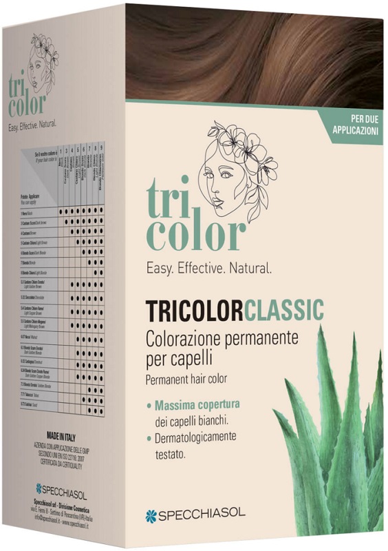 TRICOLOR CLASSIC 6 BIONDO SCURO 2 TUBI 50 ML + 2 SHAKER 50 ML + 4 BUSTINE 8 ML - pharmaluna