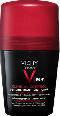 VICHY HOMME DEODORANTE CLINICAL CONTROL 96H ROLL 50 ML - pharmaluna