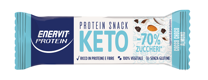 ENERVIT PROTEIN KETO SNACK COCCO CHOCO ALMOND 35 G - pharmaluna