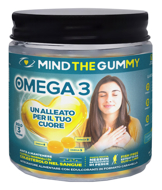 MIND THE GUMMY OMEGA3 30 PASTIGLIE GOMMOSE GUSTO MIX DI FRUTTA SENZA ZUCCHERO - pharmaluna