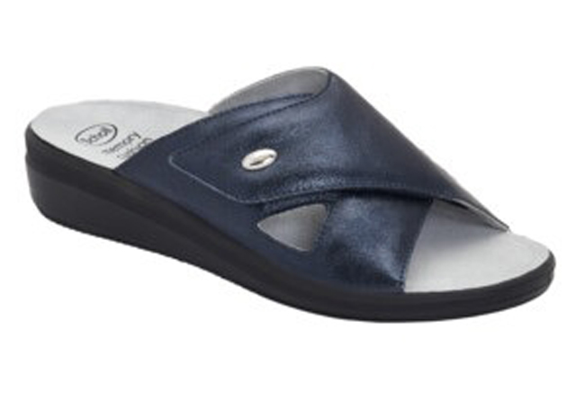 CALZATURA ANTONIA CROSS LAMINATED SYNTHETIC WOMAN NAVY BLUE TECNOLOGIA MEMORY CUSHION MATERIALE SIMILPELLE LAMINATA + ELASTICIZZATO FODERA TOMAIA SCAMOSCIATO FODERA SOTTOPIEDE PELL - pharmaluna