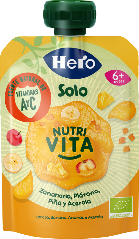 HERO BABY SOLO POUCH NUTRI VITA CAROTA ANANAS BANANA 100 G - pharmaluna