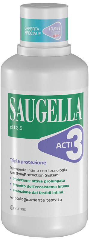 SAUGELLA ACTI3 DETERGENTE INTIMO 500 ML TAGLIO PREZZO - pharmaluna