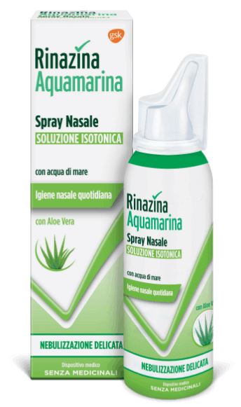 RINAZINA AQUAMARINA FAMILY SPRAY NASALE ISOTONICO DELICATO 100 ML - pharmaluna
