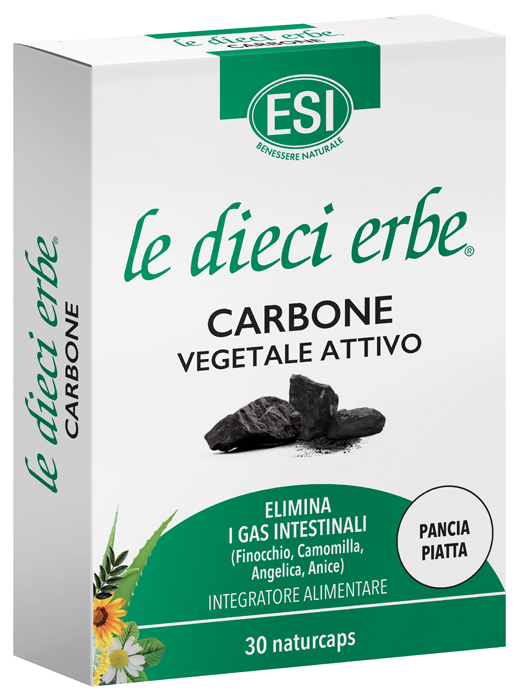 ESI LE DIECI ERBE CARBONE VEGETALE ATTIVO 30 NATURCAPS - pharmaluna