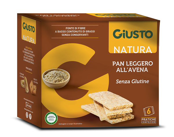 GIUSTO SENZA GLUTINE PANLEGGERO ALL'AVENA 6 CONFEZIONI DA 25G - pharmaluna