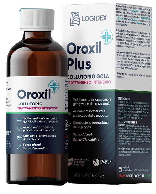 OROXIL PLUS COLLUTORIO GOLA 200 ML - pharmaluna