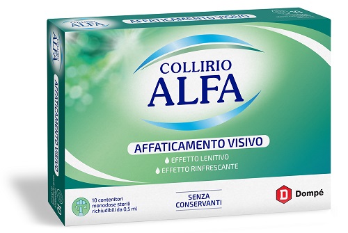 COLLIRIO ALFA AFFATICAMENTO VISIVO 10 PEZZI DA 0,5 ML - pharmaluna