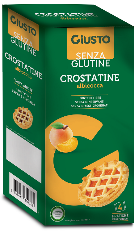 GIUSTO SENZA GLUTINE CROSTATINA ALBICOCCA 4 PEZZI DA 45 G - pharmaluna