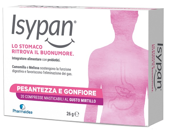 ISYPAN PESANTEZZA GONFIORE 20 COMPRESSE MASTICABILI - pharmaluna