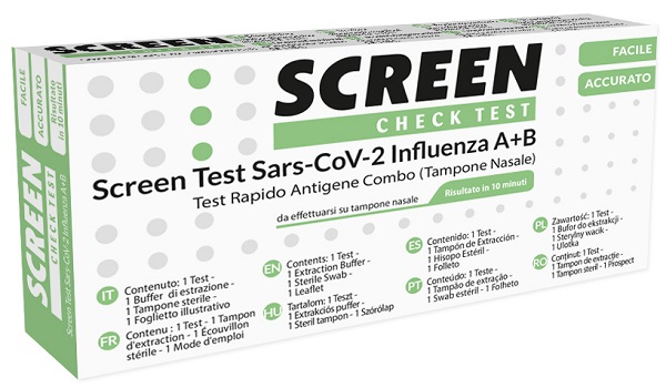 SCREEN TEST ANTIGENICO RAPIDO SARS-COV-2 + INFLUENZA TAMPONI NASALI SCREEN COVID + INFLUENZA - pharmaluna
