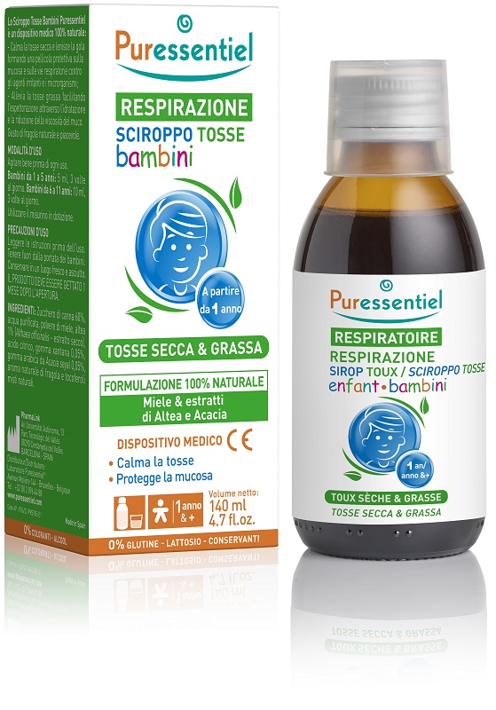 PURESSENTIEL SCIROPPO TOSSE BAMBINI 140 ML - pharmaluna