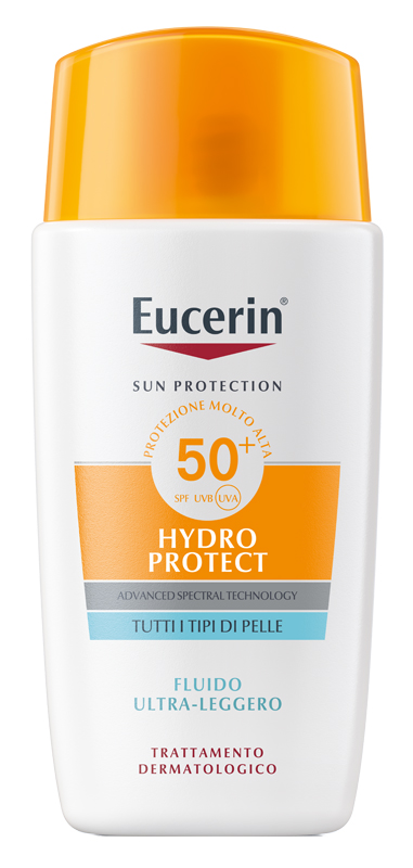 EUCERIN SUN FACE HYDRO PROTECT FLUIDO ULTRA LEGGERO SPF50+ 50 ML - pharmaluna