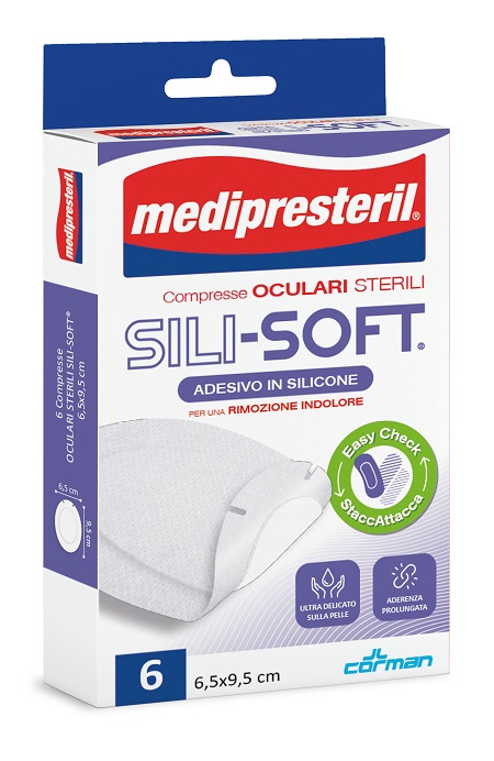 MEDIPRESTERIL COMPRESSA OCULARE ADESIVE WHITE SILICON 6 PEZZI - pharmaluna