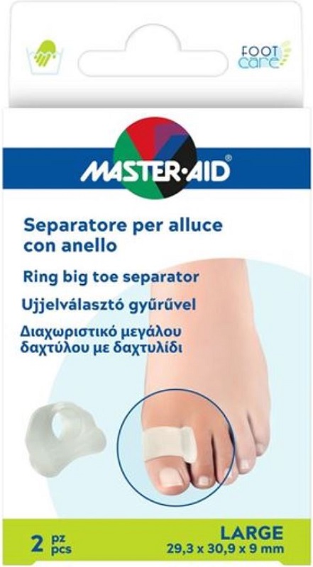 SEPARATORE ALLUCE MASTER-AID FOOTCARE CON ANELLO LARGE 2 PEZZI D4 - pharmaluna