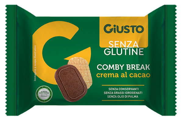 GIUSTO SENZA GLUTINE COMBY BREAK CREMA CACAO 26 G - pharmaluna
