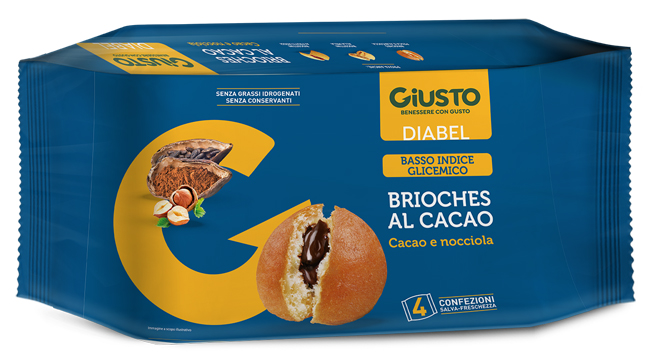 GIUSTO DIABEL BRIOCHE CACAO 4 PEZZI DA 45 G - pharmaluna