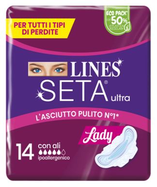 LINES SETA ULTRA ASSORBENTI LADY ALI CP 14 PEZZI - pharmaluna