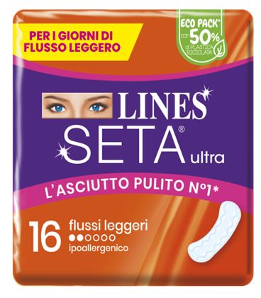 LINES SETA ULTRA ASSORBENTI LEGGERO CP 16 PEZZI - pharmaluna