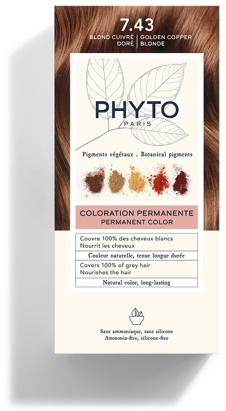 COLOR KIT 7,43 BIONDO RAMATO DORATO LATTE RIVELATORE 50 ML + CREMA COLORANTE 50 ML + MASCHERA PROTETTIVA COLORE 12 ML + GUANTI - pharmaluna